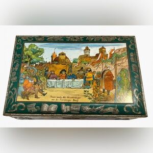 Large Vintage E. Otto Schmidt Nürnberg Tin – Hans Sachs Meistersinger Scene